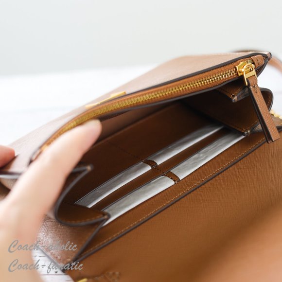 NWT Tory Burch Emerson Chain Wallet Leather Crossbody in Moose - Picture 12 of 14